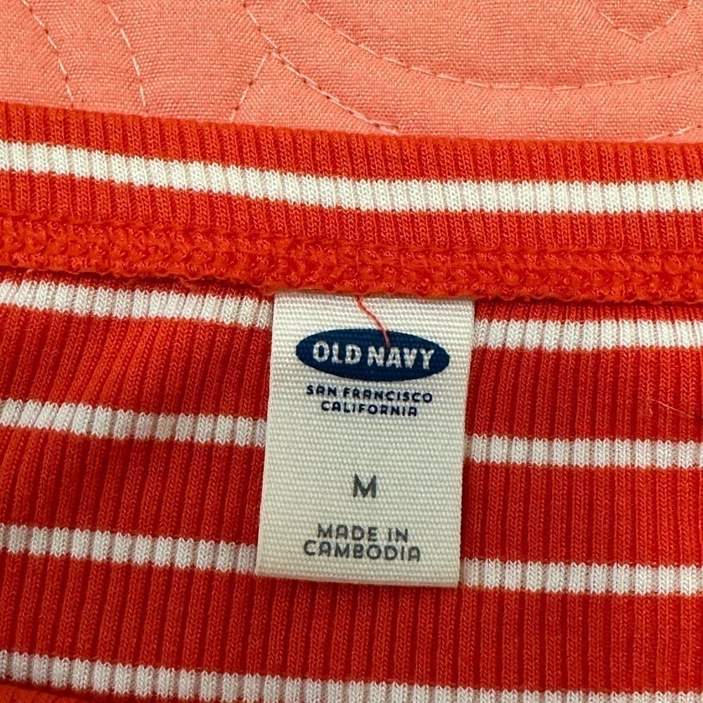 Women’s Old Navy Orange striped off the shoulder dress Size M - Picture 4 of 7